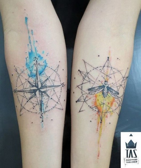 13-compass-tattoo-designs