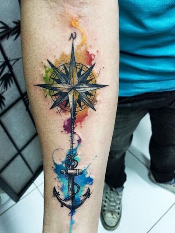 15-compass-tattoo-designs