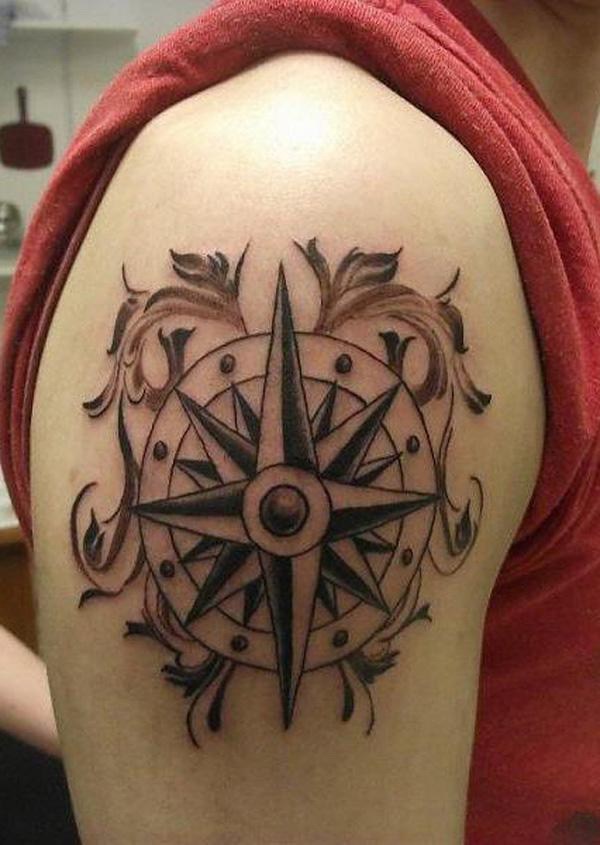 19-compass-tattoo-designs