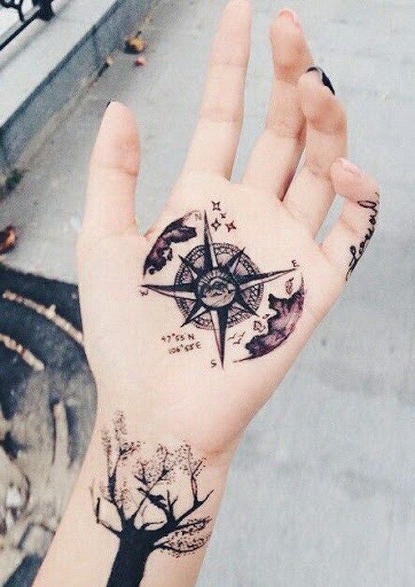 20-compass-tattoo-designs