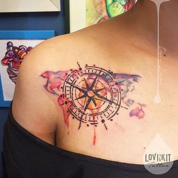 6-compass-tattoo-designs