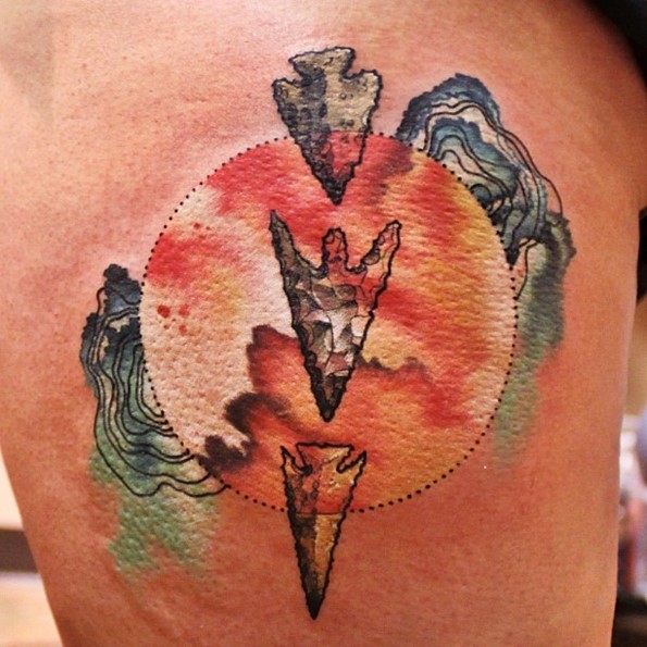 cool-arrowhead-colorfull-tattoo