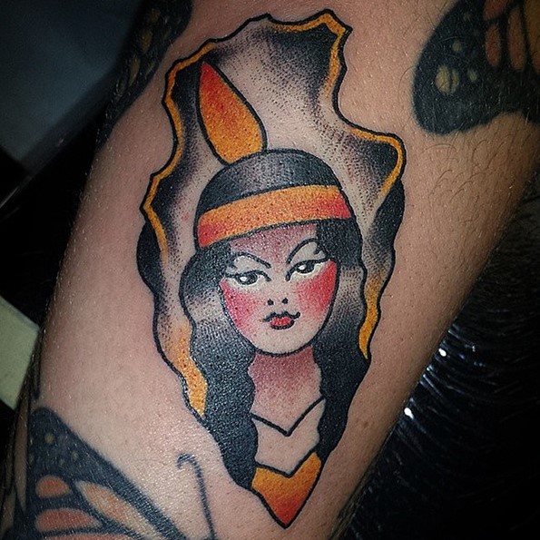 native-lady-arrowhead-tattoo