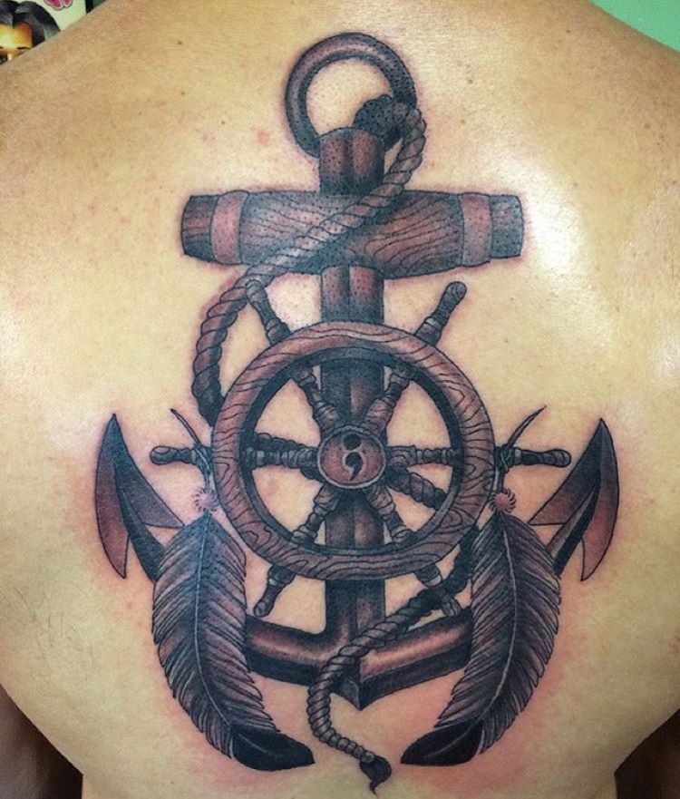 anchor-and-feather-tattoo-on-back