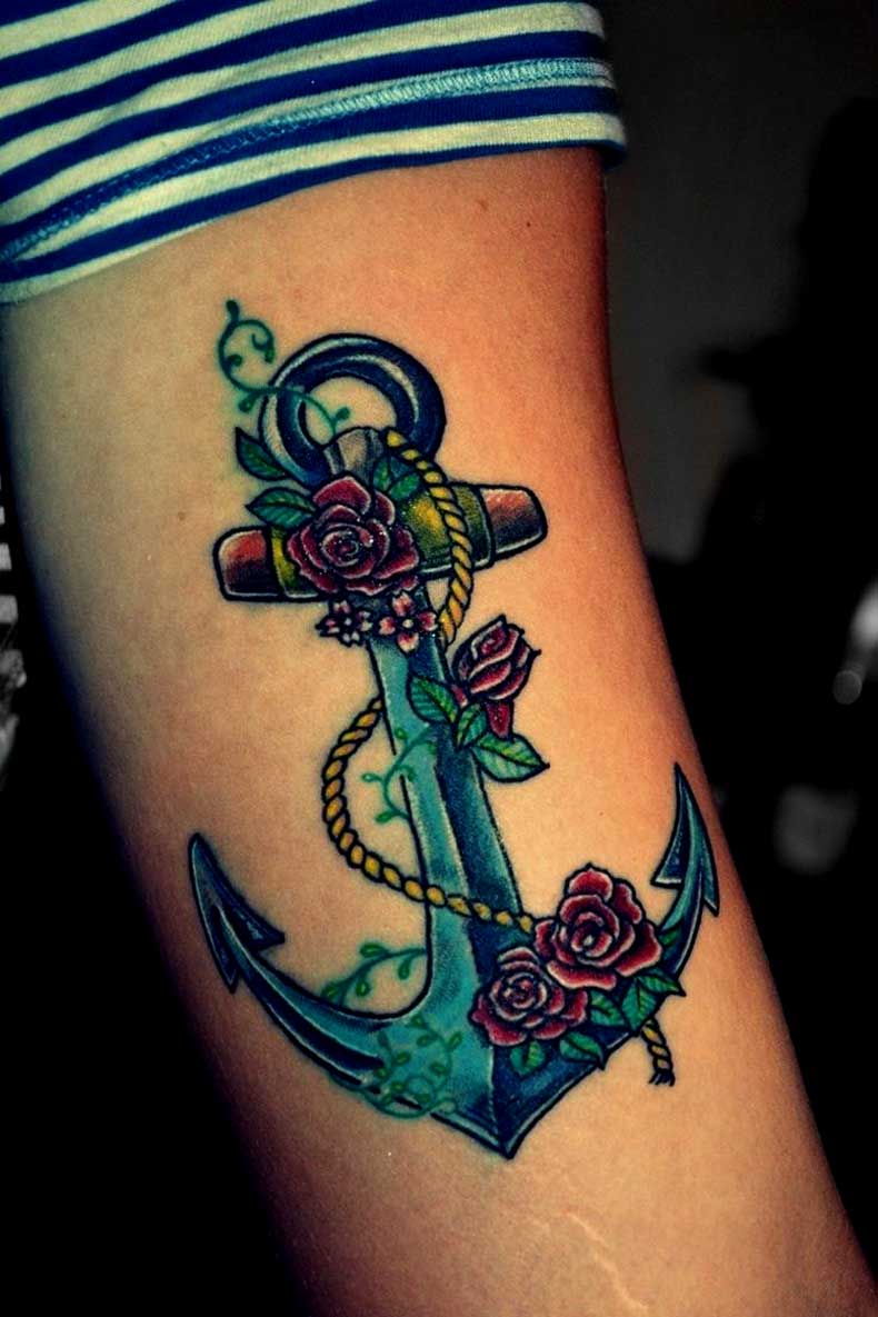 anchor-tattoos-with-ribbon-for-girl