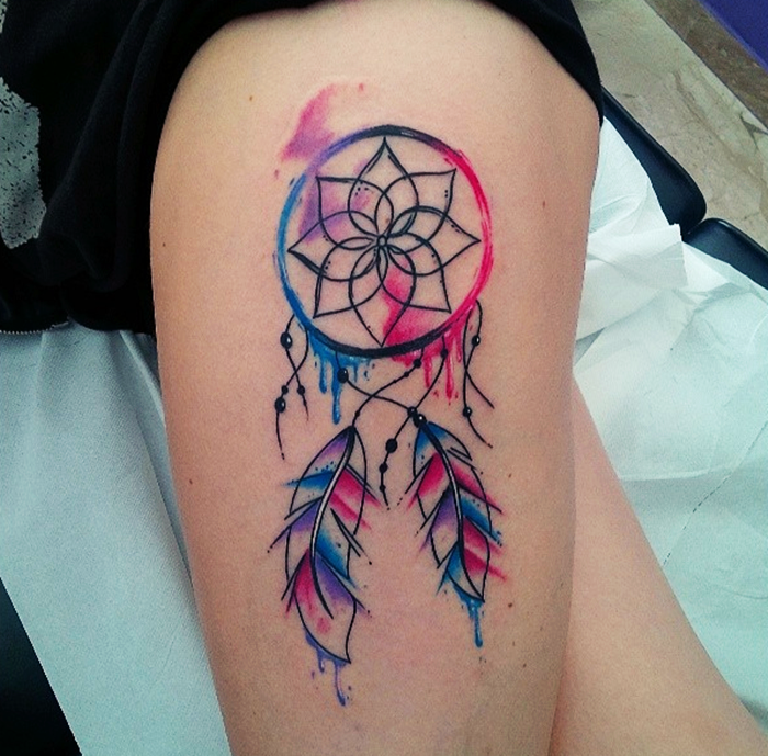 colorful-dream-catcher-tattoo-25