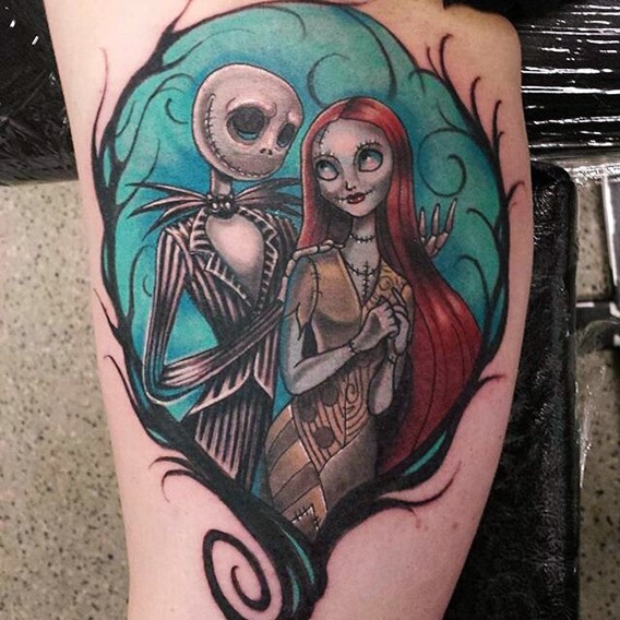 colorful-nightmare-before-christmas-tattoos