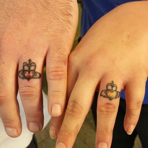crown-heart-wedding-ring-tattoos