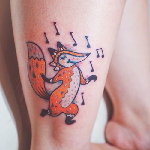 dancing-fox-tattoo-designs
