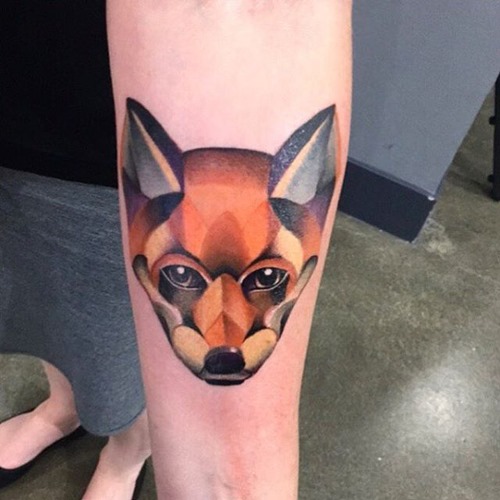 geometrical-red-fox-head-tattoo-design