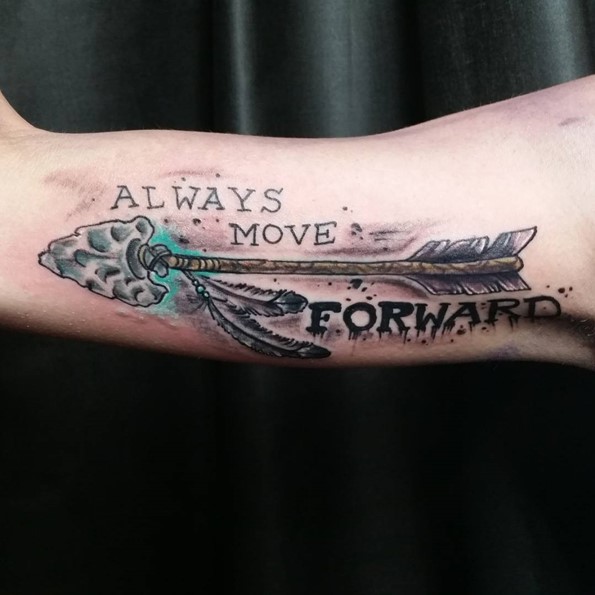 indian-arrowhead-tattoo-always-move-forward