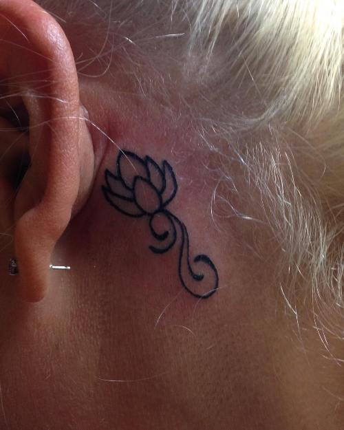 lotus-flower-tattoo-behind-ear