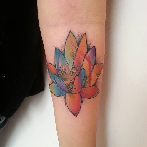 neo-traditional-lotus-flower-tattoo