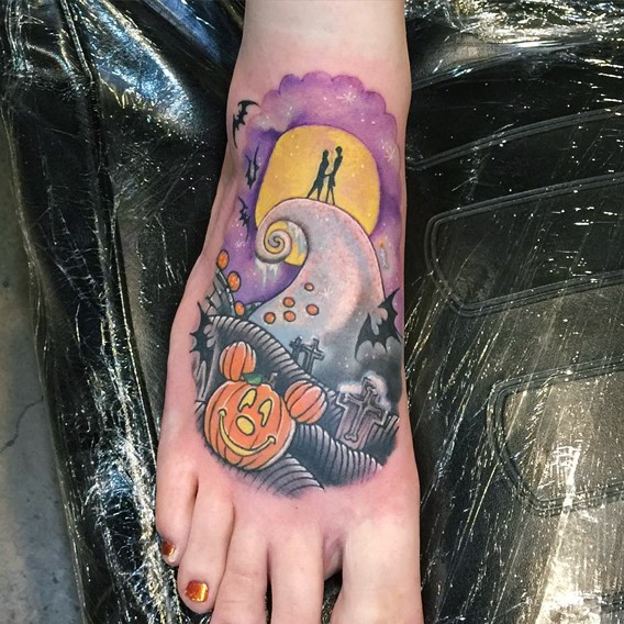 nightmare-before-christmas-foot-tattoos