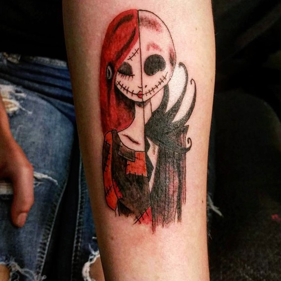 nightmare-before-christmas-jack-and-sally-tattoos-designs