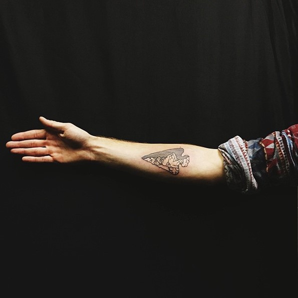 perfect-arrowhead-tattoo-on-forearm