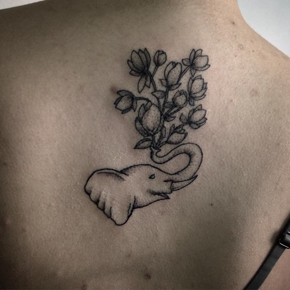 small-elephant-tattoo-with-flower