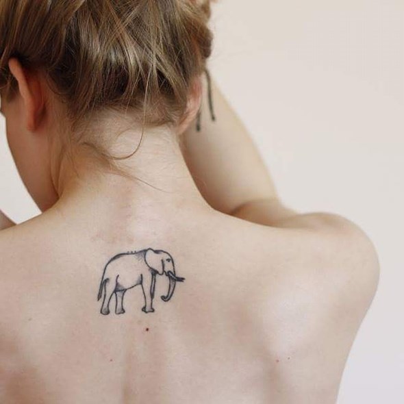 small-simple-elephant-tattoo-on-back
