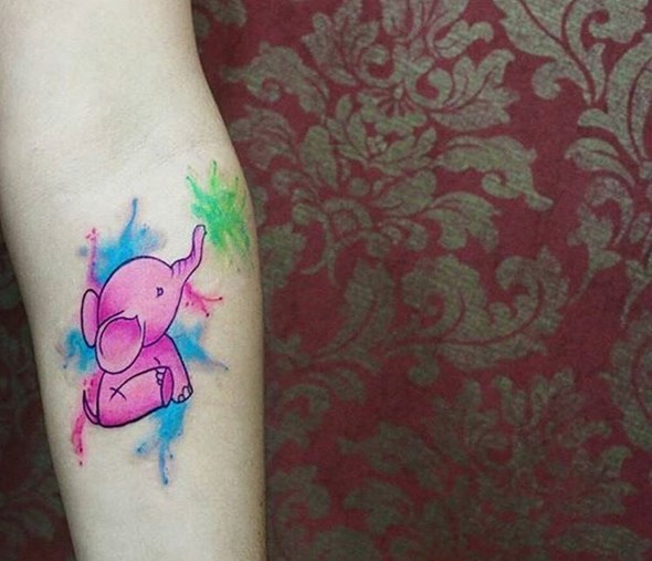 tiny-elephant-tattoo-watercolor