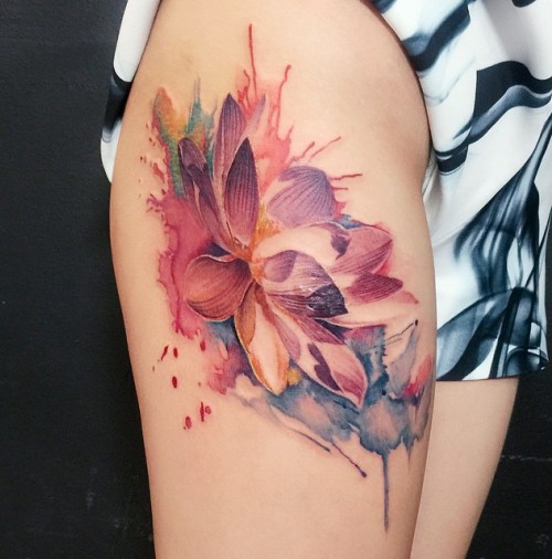 watercolor-lotus-flower-tattoo