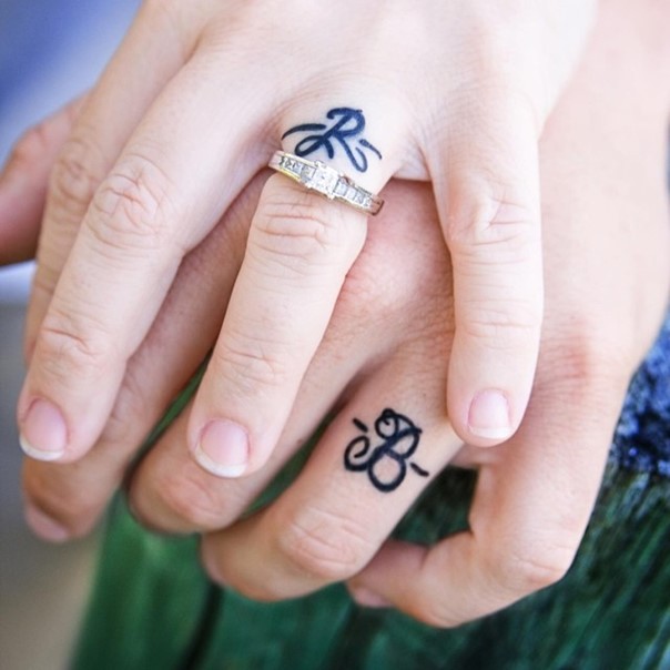 wedding-band-tattoo-with-initials