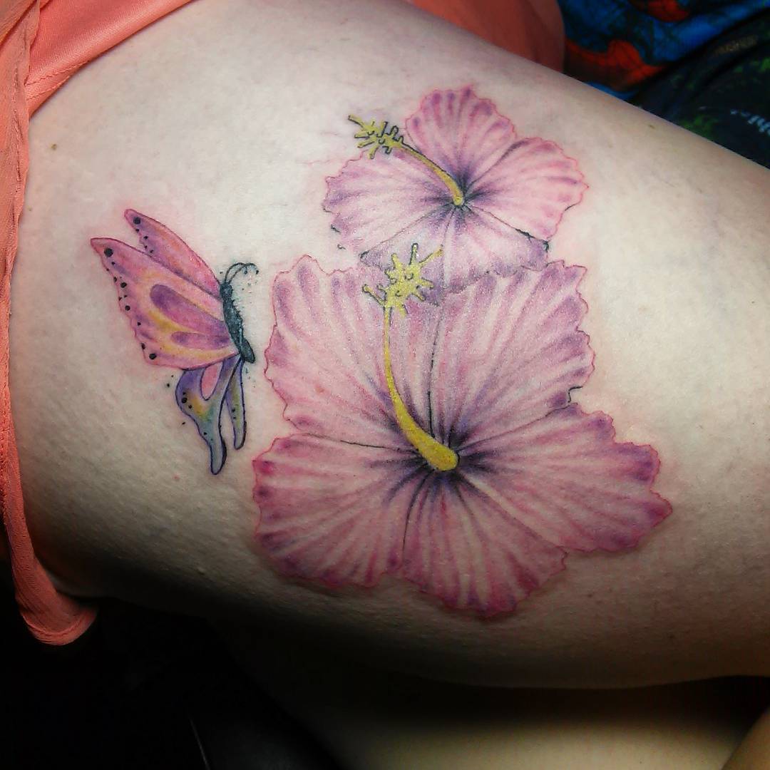 butterfly-tattoos-with-hibiscus-flowers