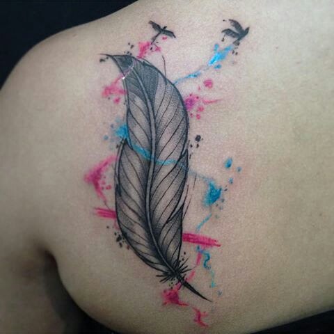 colored-feather-tattoos