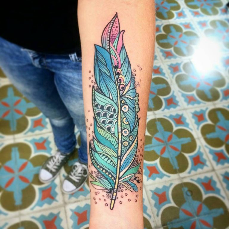 feather-tattoos-with-color-for-women-768x768