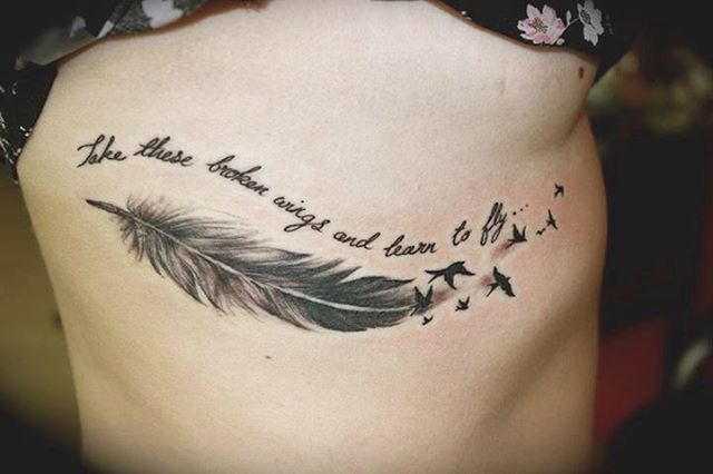 feather-tattoos-with-words-in-them