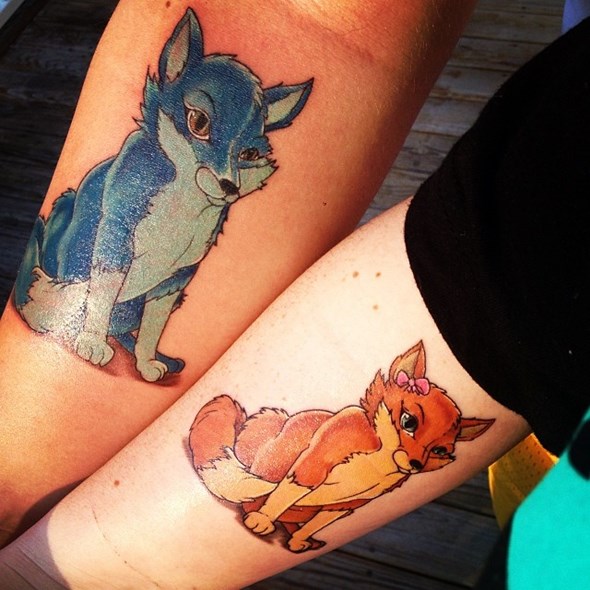 brother-and-sister-fox-tattoos