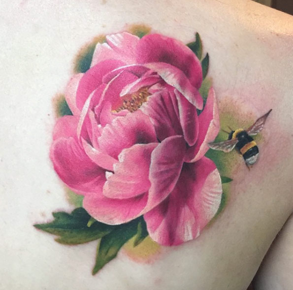 bumblebee-peony-tattoo