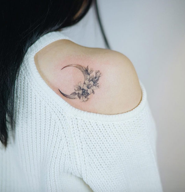 floral-crescent-moon-tattoo