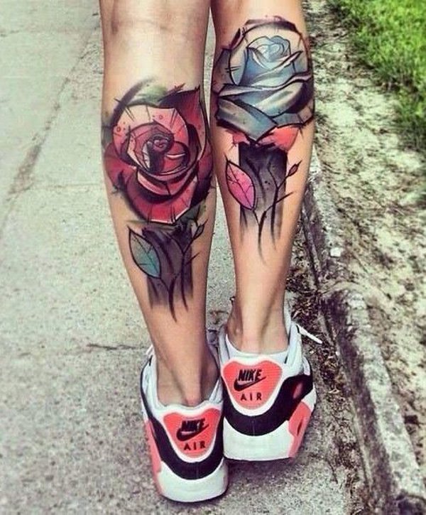 rose-calf-tattoo-for-girl-46