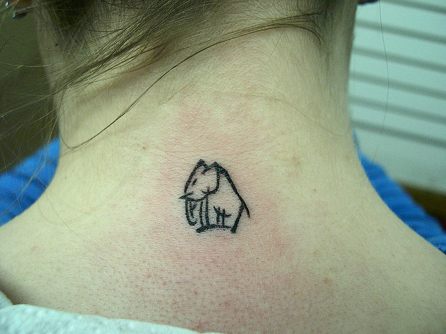tiny-simple-elephant-tattoo-on-nape