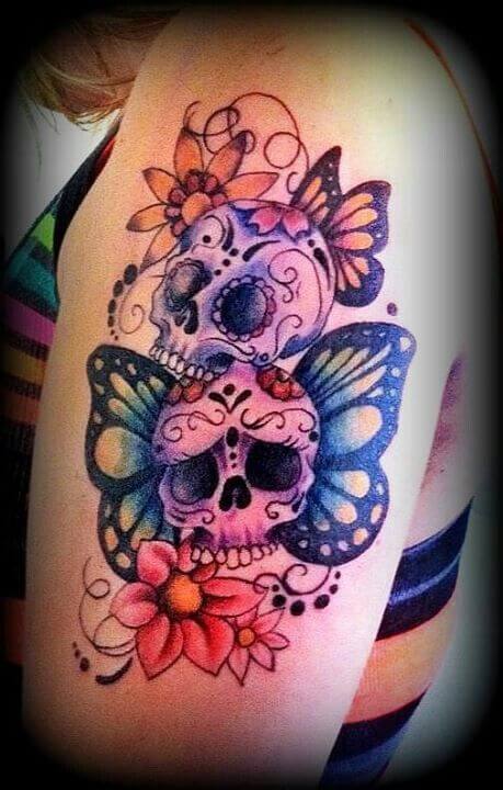 tatuaggio-teschi-messicani-e-farfalle-459x720