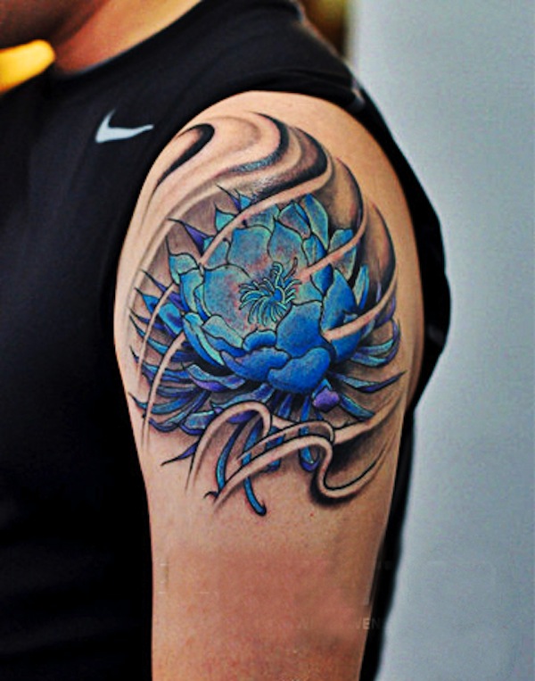 lotus-flower-tattoo-blue