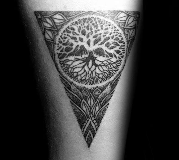 triangle-floral-tree-of-life-mens-arm-tattoos
