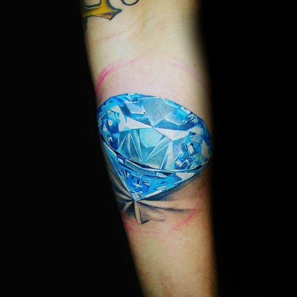 3d-realistic-blue-mens-diamond-inner-forearm-tattoo