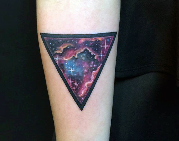 colorful-galaxy-triangle-tattoo-on-arms-for-males