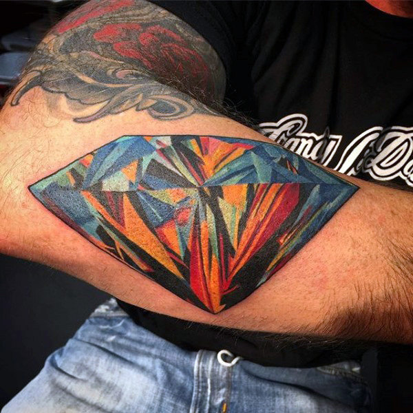 colorful-mens-arm-diamond-tattoo-design-inspiration