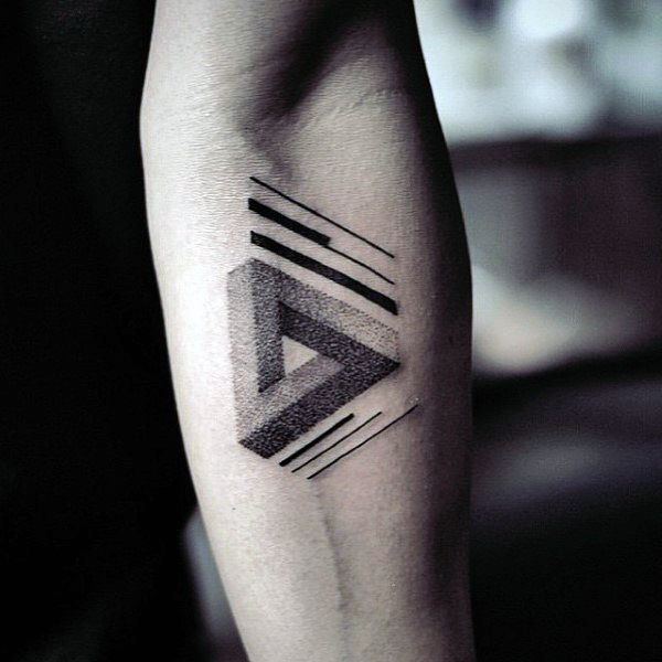 cool-interlocked-guys-triangle-tattoo-on-inner-forearm