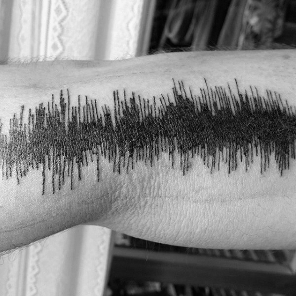 mens-arm-black-ink-lines-soundwave-tattoo-ideas