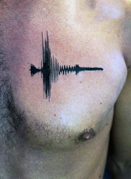 mens-upper-chest-black-ink-soundwave-tattoo-design