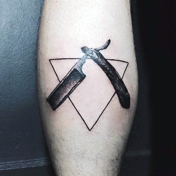 mettalic-tool-triangle-tattoo-for-men
