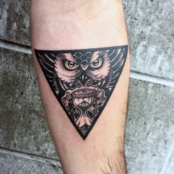 mystical-owl-goblet-triangle-tattoo-on-arms-for-men