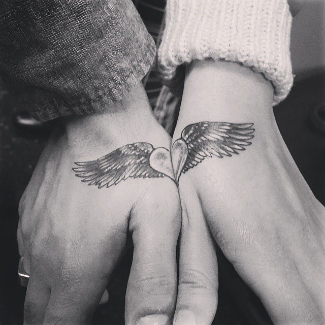 Angel-Winged-Heart-Couple-Tattoo
