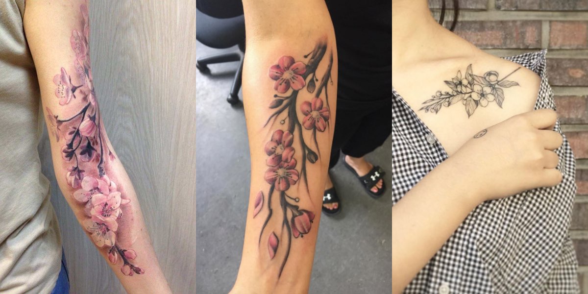 tatuaggi con il fiore di ciliegio