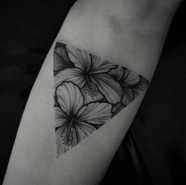 floral-triangle-tattoo