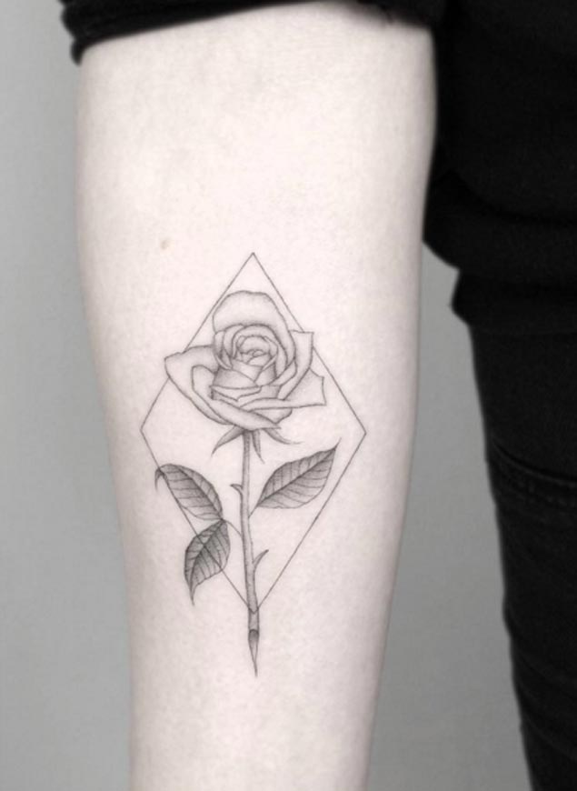 geometric-rose-tattoo