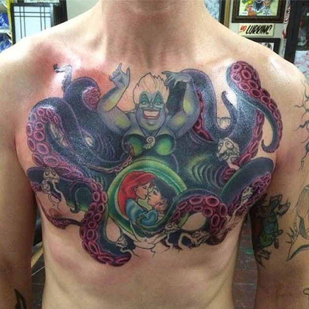 large-chest-piece-little-mermaid-tattoo